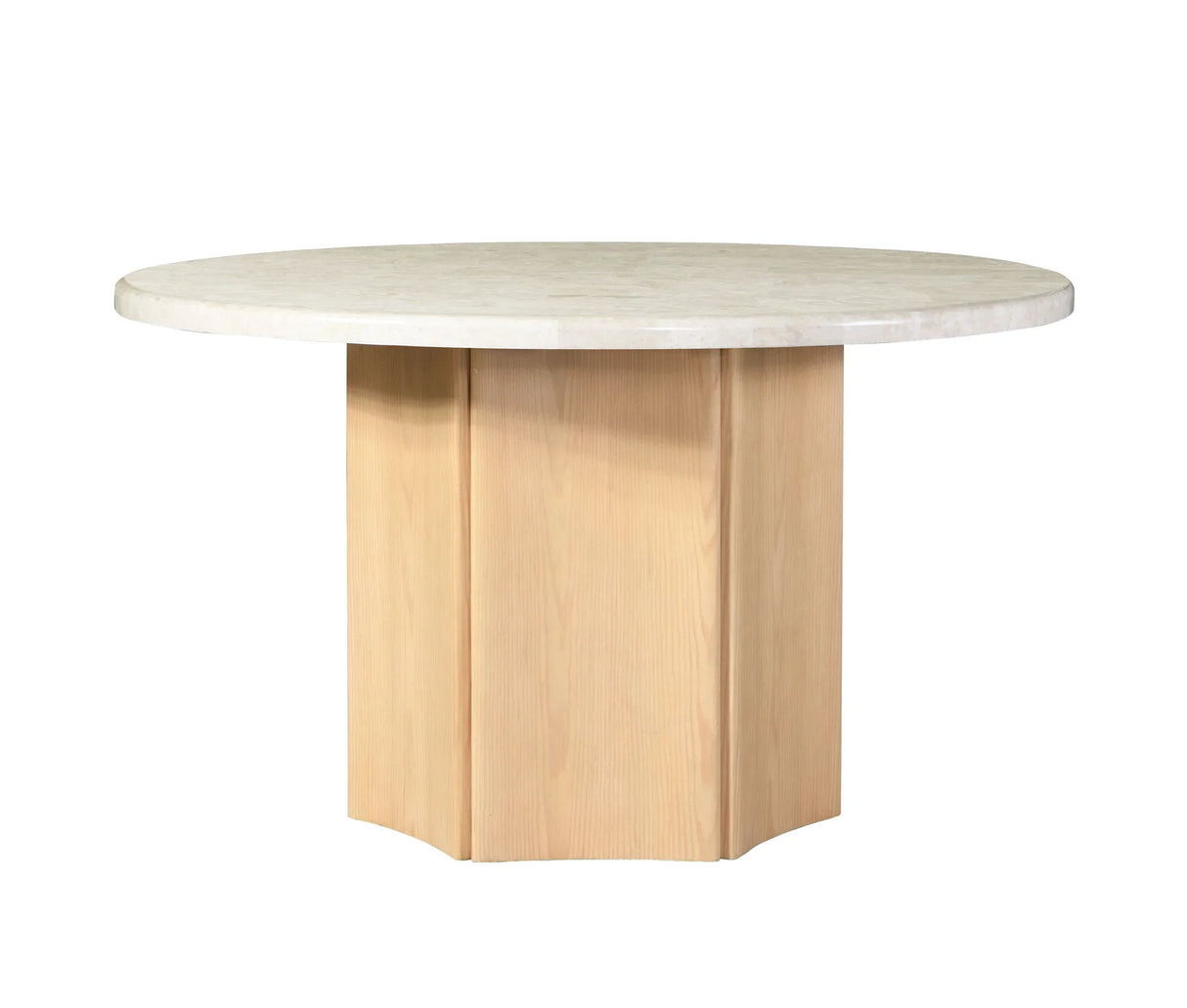 Qwin - Marble Top Round Dining Table - Natural - Furniture Home Direct