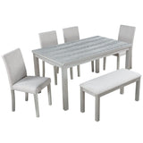 Dining Table Set With Crystal Decoration And Upholstered Chairs - Furniture Home Direct