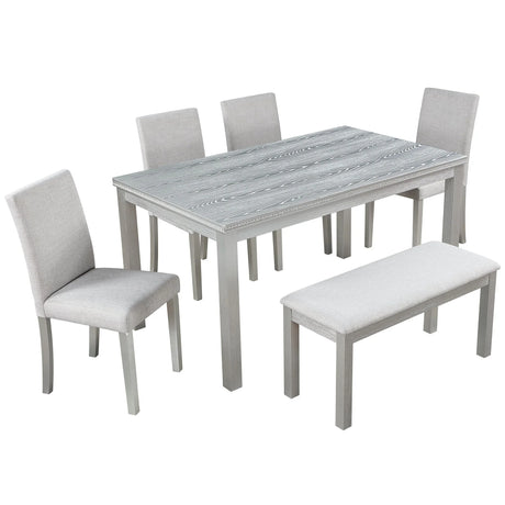 Dining Table Set With Crystal Decoration And Upholstered Chairs - Furniture Home Direct