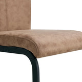 Dining Chairs Upholstered Modern Cantilever Steel Brown - Furniture Home Direct