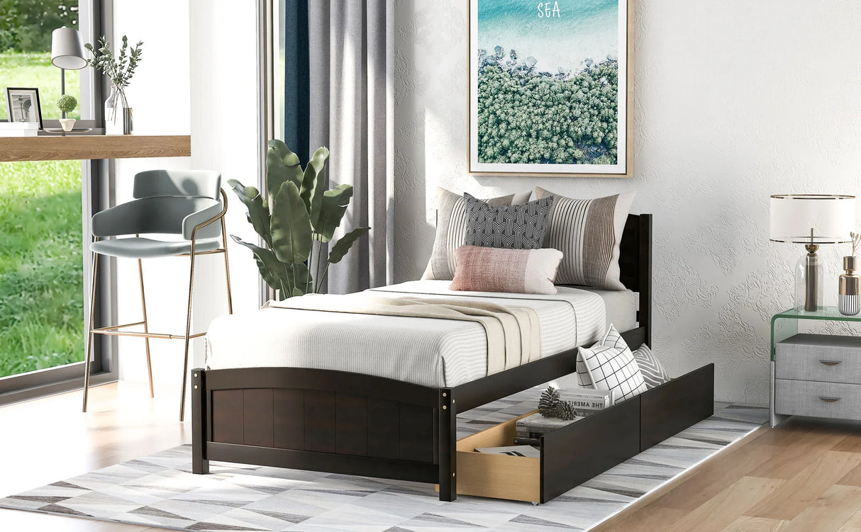 Platform Bed & Headboard, Footboard And Wood Slat Support - Furniture Home Direct