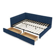 Upholstered Bed Frame With Tufted Backrest And Armrests - Furniture Home Direct
