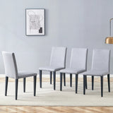 Dining Chairs Set Four Light Linen Upholstered Gray - Furniture Home Direct