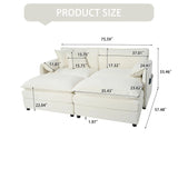 Modern Comfy Deep Seat Modular Sectional Sofa Cloud Couch With Ottoman - Furniture Home Direct