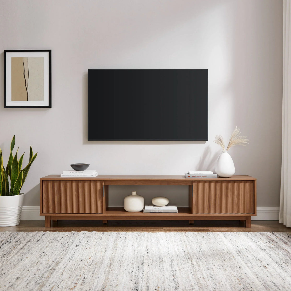Modern Fluted Door Minimalist TV Stand - Furniture Home Direct
