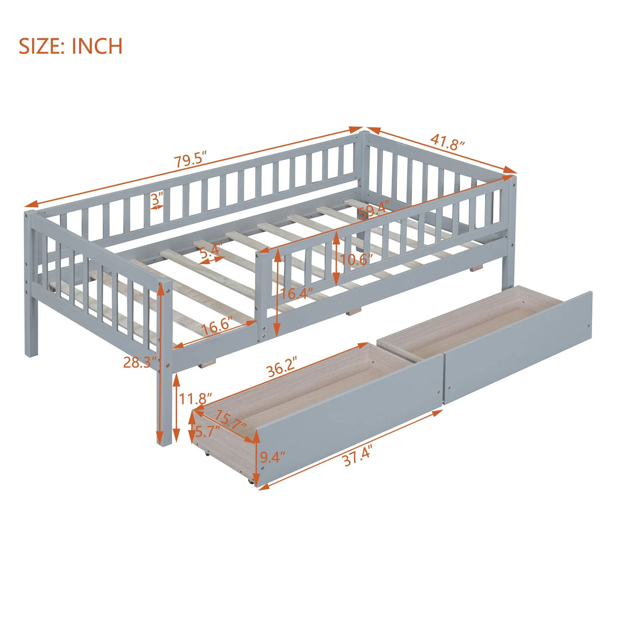 Multi Functional Wooden Daybed Bed - Furniture Home Direct