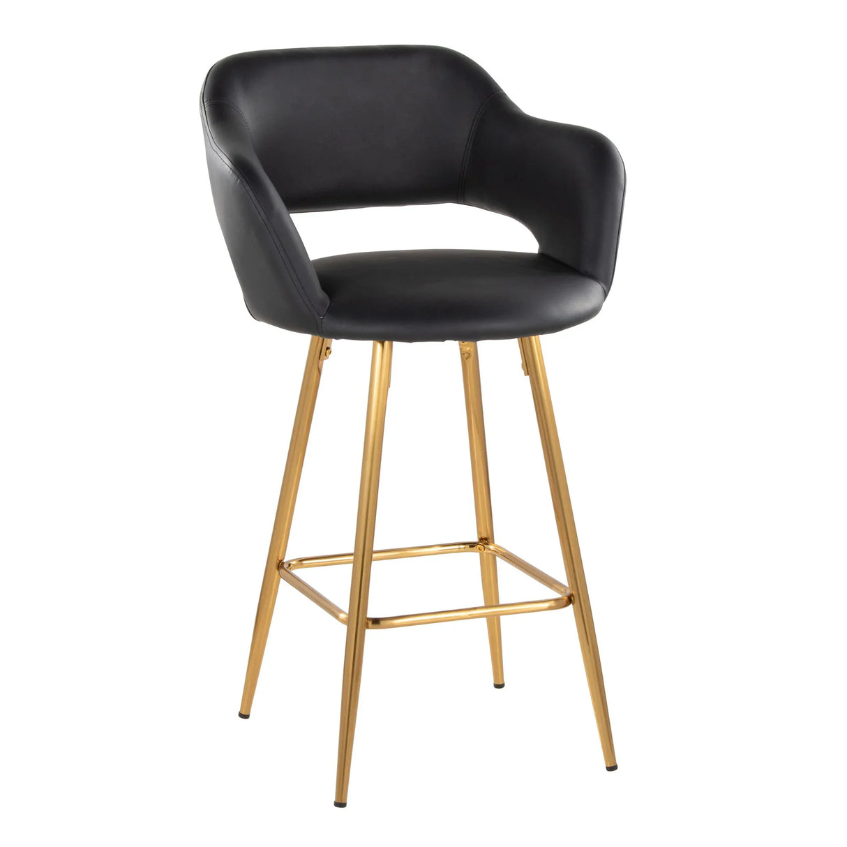 Margarite - Contemporary Fixed Height Counter Stool With Footrest (Set of 2) With Square - Furniture Home Direct