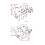 Jimny - Domino Power Console Reclining Loveseats With Power Switch - Furniture Home Direct