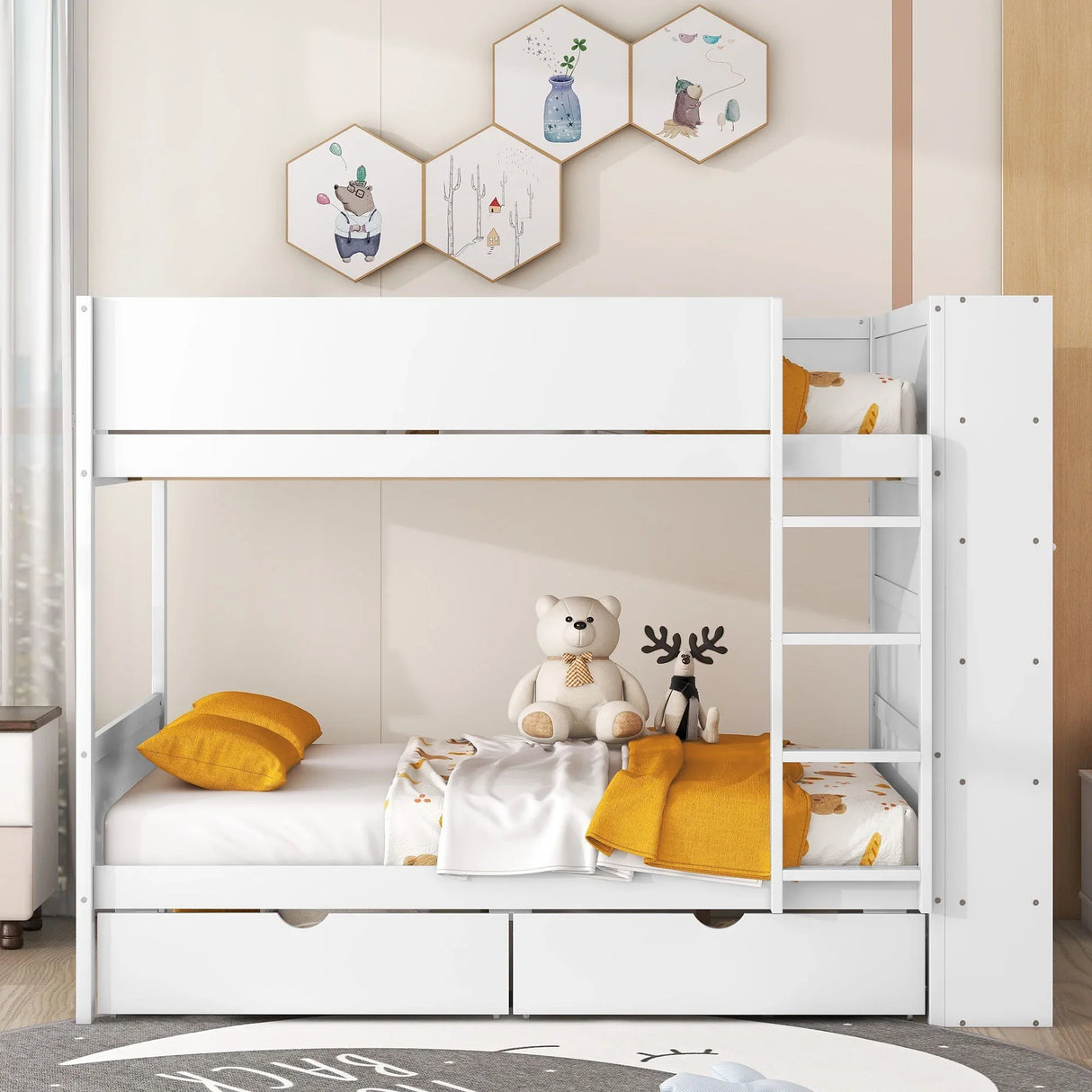 Bunk Bed With 2 Drawers And Multi Layer Cabinet - Furniture Home Direct