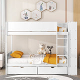 Bunk Bed With 2 Drawers And Multi Layer Cabinet - Furniture Home Direct