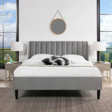 Aspen - Vertical Tufted Modern Headboard Platform Bed Set - Furniture Home Direct