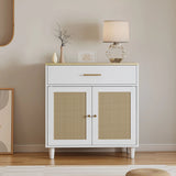 Accent Cabinet With Drawer - White / Light Brown - Furniture Home Direct