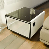 Modern Smart Side Table With Built-In Fridge, Wireless Charging, Temperature Control, Power Socket, USB Ports, Outlet Protection, Induction Light - Furniture Home Direct