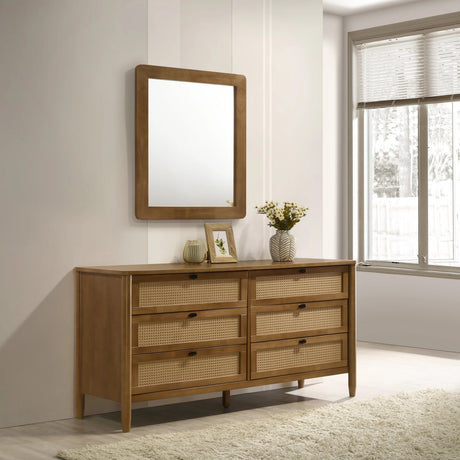 Queen Bed Corduroy Upholstered Contemporary Walnut - Furniture Home Direct