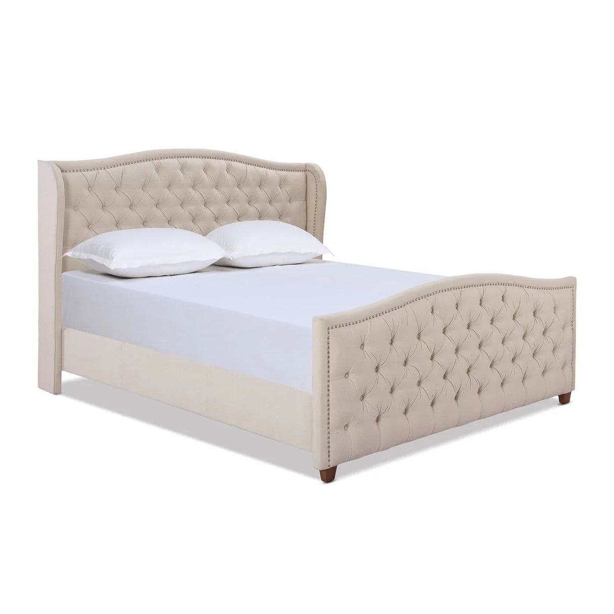 Marcella - Upholstered Shelter Headboard Bed Set - Furniture Home Direct
