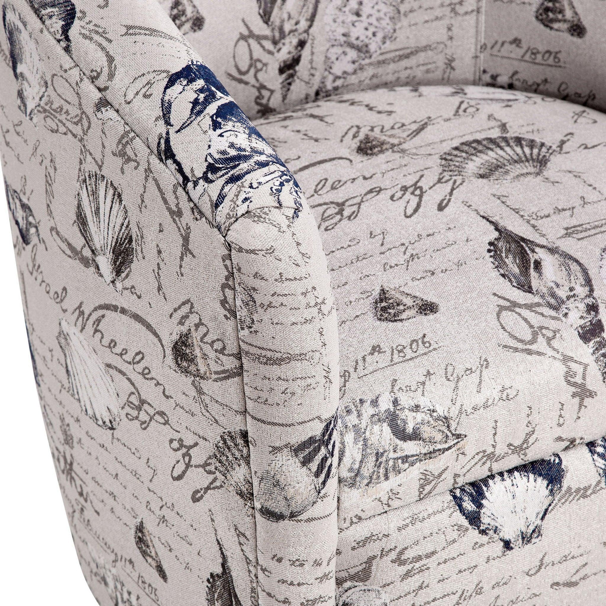 Boardwalk - Swivel Accent Chair Polyester Fabric - Gray - Furniture Home Direct