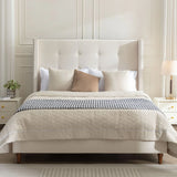 Peyton - Upholstered Bed With 54" High Headboard, Traditional Hand Buttoned Tufting - Furniture Home Direct