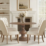 Round Pedestal Dining Table - Walnut - Furniture Home Direct