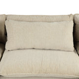 Cloud Sectional with Ottoman, Charging Ports and Three Back Pillows - Beige - Furniture Home Direct
