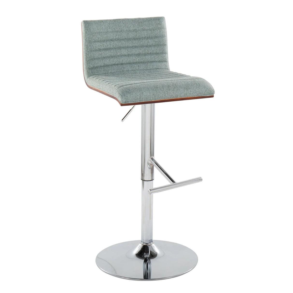 Mason - Contemporary Adjustable Barstool & Swivel With Straight T Footrest (Set of 2) - Furniture Home Direct