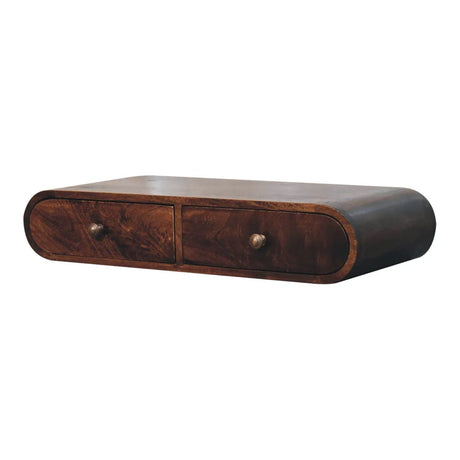 Wall Mounted Console Table - Walnut - Furniture Home Direct