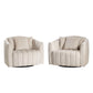 Upholstered Oversized 360° Swivel Accent Barrel Chair And Half Cozy Sofa With 3 Pillows - Furniture Home Direct