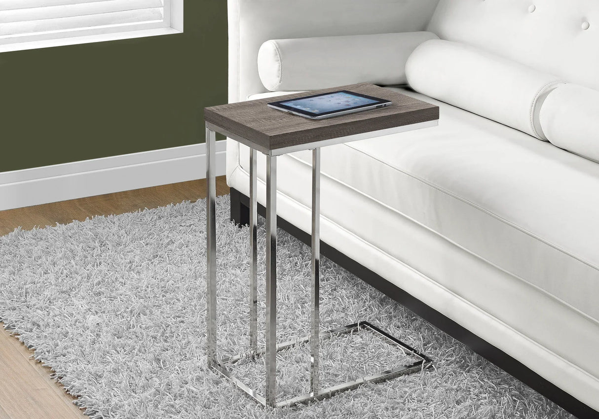 Accent Table, C - Shaped, Tempered Glass, Stylish Design Contemporary & Modern - Furniture Home Direct