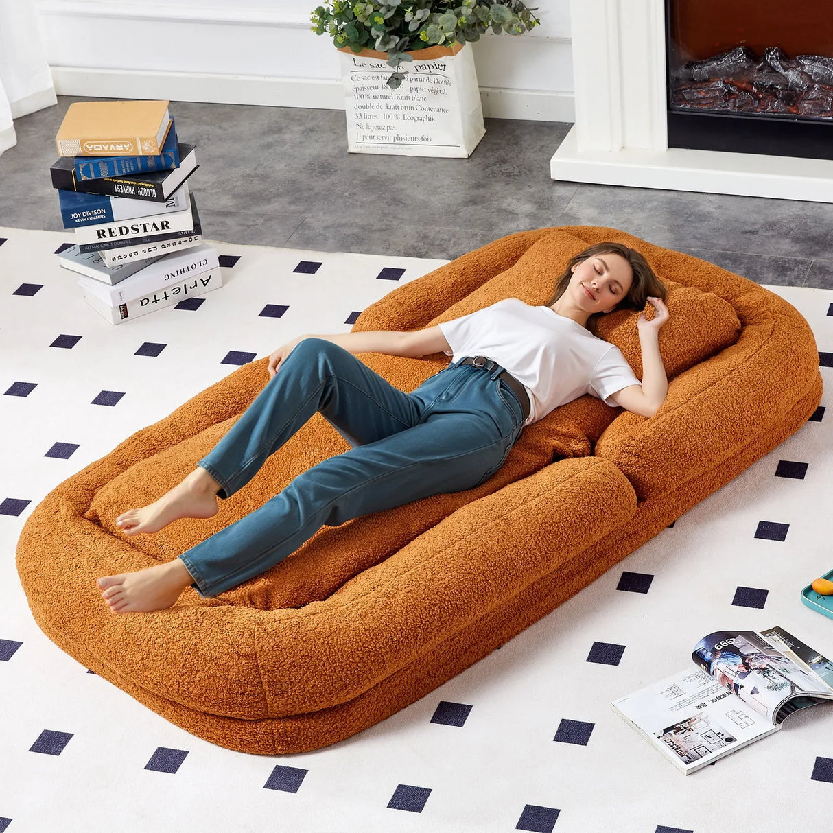 Contemporary Folding Sofa Chair With 5 Adjustable Positions For Gaming, Meditation, And Relaxation - Furniture Home Direct