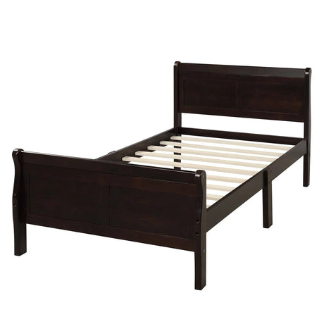 Platform Bed Frame Mattress Foundation Sleigh Bed With Headboard / Footboard / Wood Slat Suppor - Furniture Home Direct