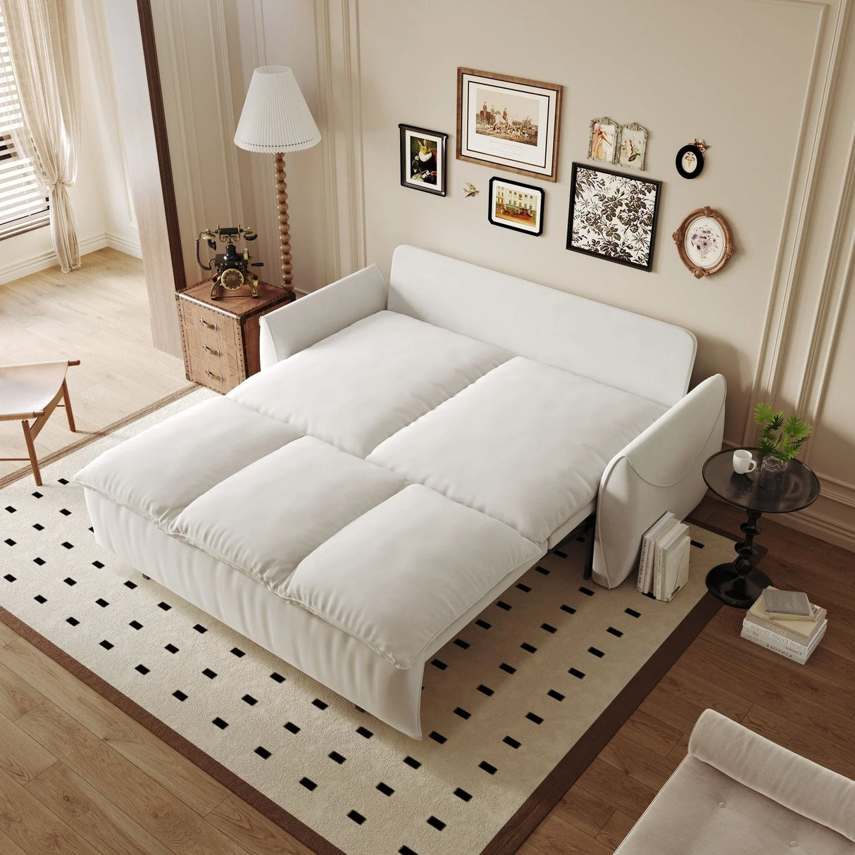 Pull Out Sofa Bed, 3 Seat Convertible Sleeper Sofa With 2 In 1 Pillow And Blanket Set - Furniture Home Direct
