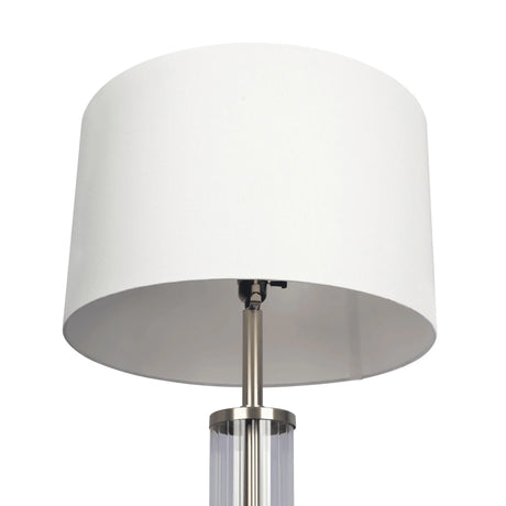 Nimbus - Floor Lamp With 3Way Rotary Switch Clear Body Base - Silver Gray / White - Furniture Home Direct