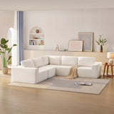 Modular L Shaped Sectional Sofa, Luxury Floor Couch Set, Upholstered Indoor Furniture, Foam - Filled Sleeper Sofa Bed For Living Room, Bedroom, 5 Pieces Free Combination - Furniture Home Direct