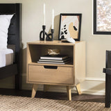 Modern 1 Drawer Nightstand With Open Cubby - Furniture Home Direct