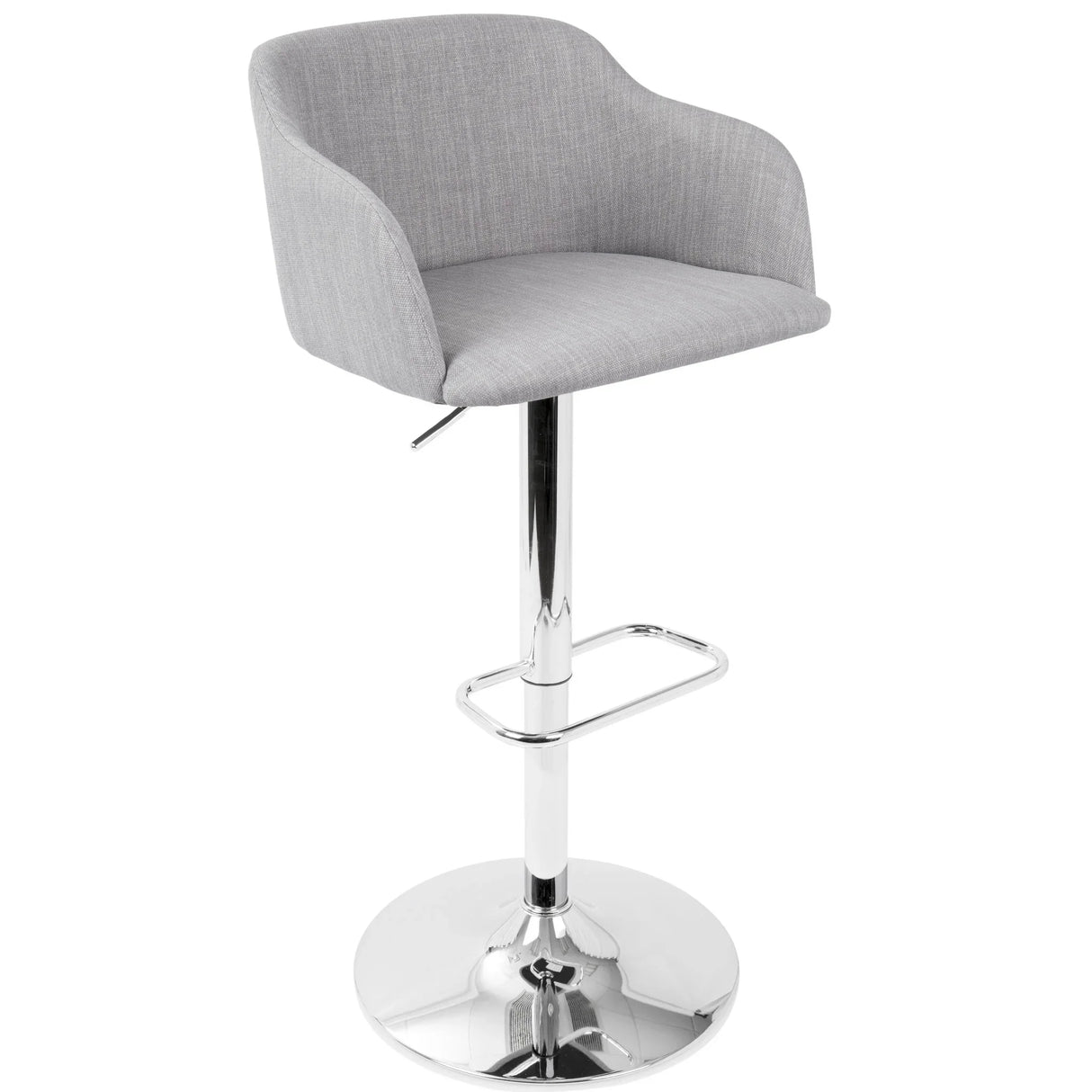 Daniella - Contemporary Adjustable Barstool With Swivel - Light Gray - Furniture Home Direct