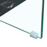 Coffee Table Two-Tier Glass With Solid Marble Base Black - Furniture Home Direct