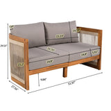 4 Piece Outdoor Set With Barrel Style Chairs - Brown - Furniture Home Direct