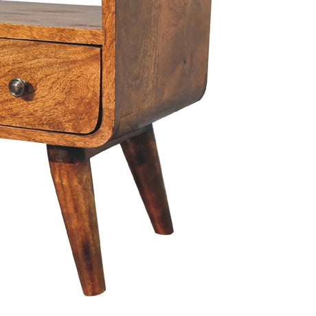 Mini Curved Media Unit - Chestnut - Furniture Home Direct
