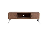 Industrial Style Reclaimed Wood Media TV Stand With Storage Cabinet For Living Media Room - Natural - Furniture Home Direct