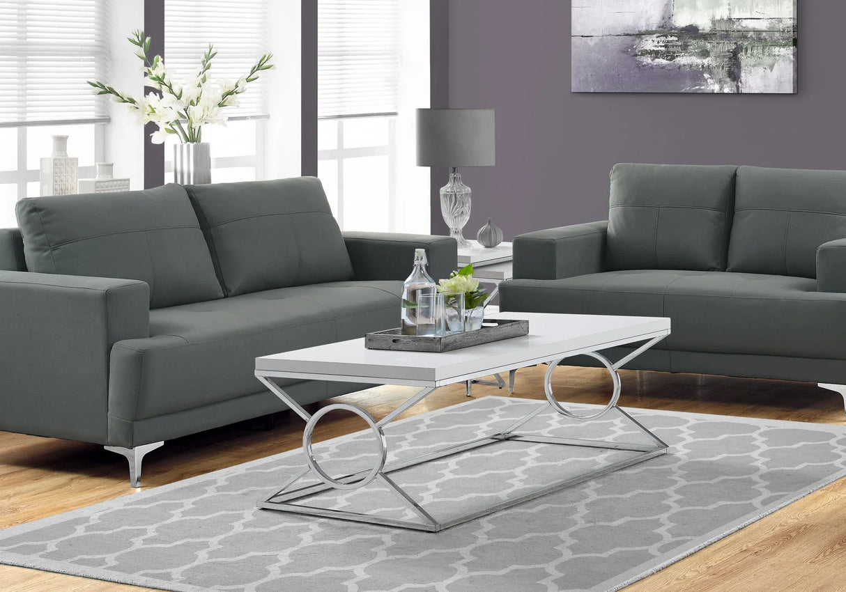 Table, Rectangular, Glossy Contemporary & Modern - White - Furniture Home Direct
