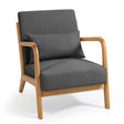 Leisure Chair With Solid Wood Armrest And Feet, Mid-Century Modern Accent Sofa, 1 Seat - Furniture Home Direct