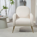 Modern Accent Chair With Metal Legs, Snowflake Fabric Armchair - Furniture Home Direct