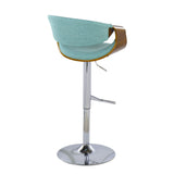 Curvo - Mid Century Modern Adjustable Barstool With Swivel With Straight T Footrest - Furniture Home Direct