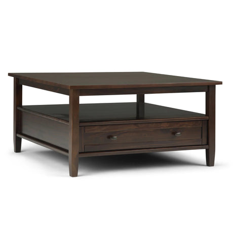 Warm Shaker - Square Coffee Table - Tobacco Brown - Furniture Home Direct