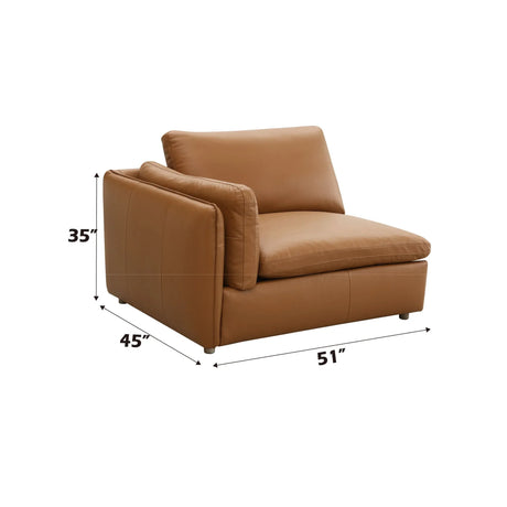 Brighton - Top Grain Leather Modular Sectional - Brown - Furniture Home Direct