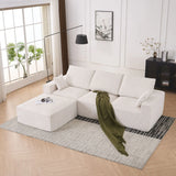 Modular Sectional Sofa With Ottoman, USB And Type C Charger, Petal Armrest Design - Furniture Home Direct