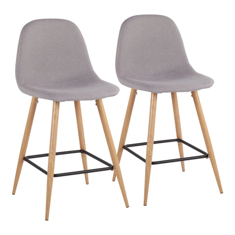Pebble - Mid Century / Modern Counter Stool (Set of 2) - Furniture Home Direct