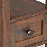 Warm Shaker - Narrow Side Table - Distressed Charcoal Brown - Furniture Home Direct