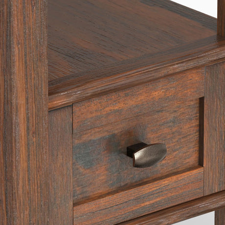 Warm Shaker - Narrow Side Table - Distressed Charcoal Brown - Furniture Home Direct