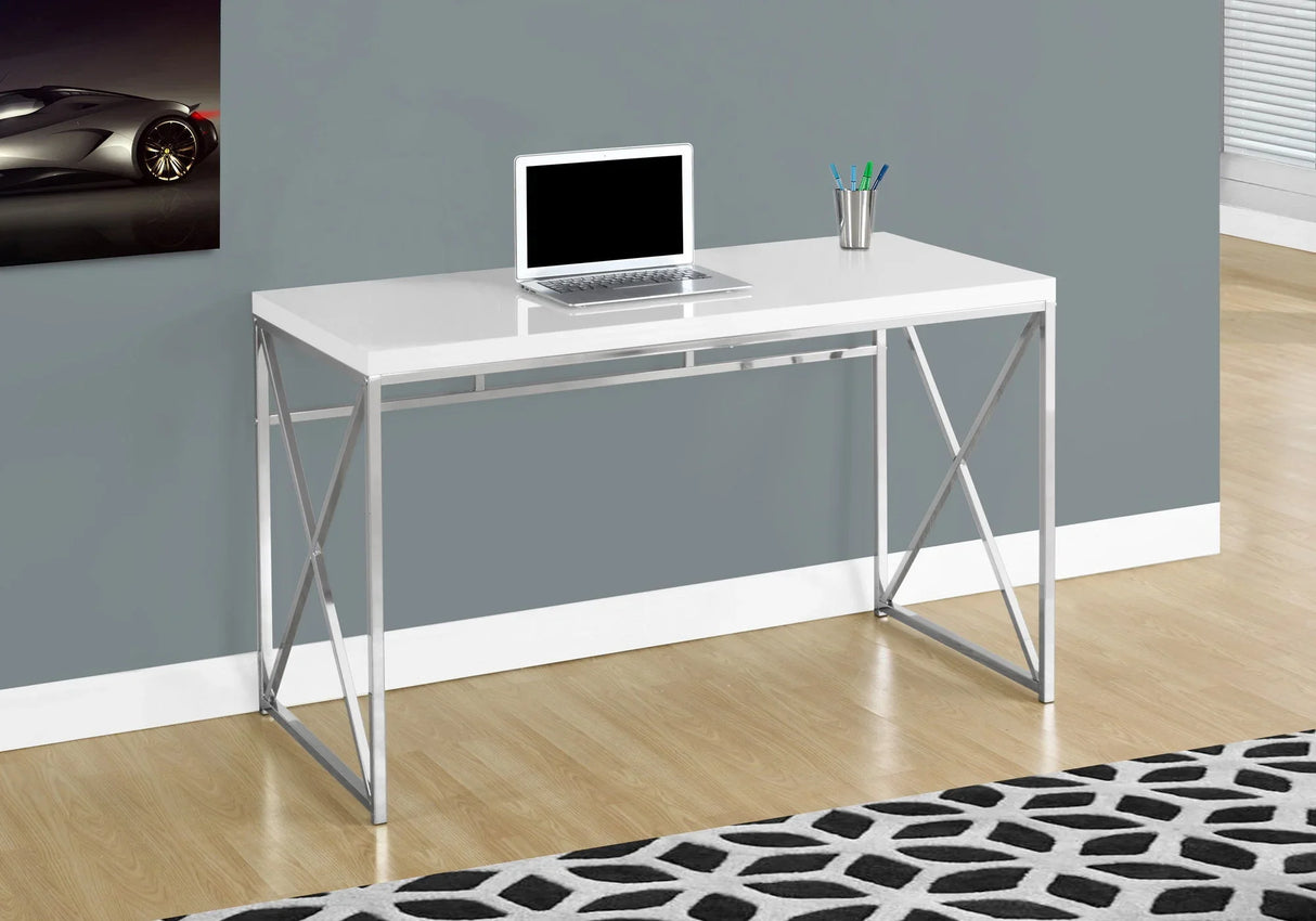 Computer Desk For Home Office, Laptop, Glossy Contemporary & Modern - Furniture Home Direct
