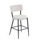 Modern Teddy Fabric Upholstered Bar Stools - Black Legs - Furniture Home Direct